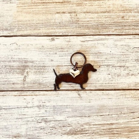 rusty-metal-keychain-for-sale-dachshund-design-with-silver-heart-big-0