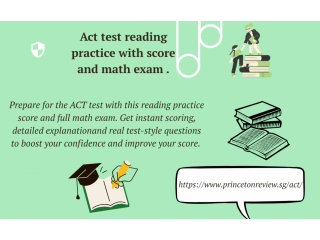 Act test reading practice with score and math exam .