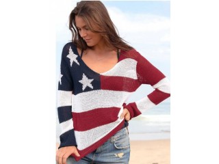 American Flag Sweater Womens