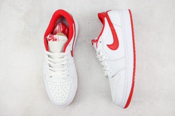 white-and-red-air-jordan-1-low-low-top-casual-sneakers-big-1